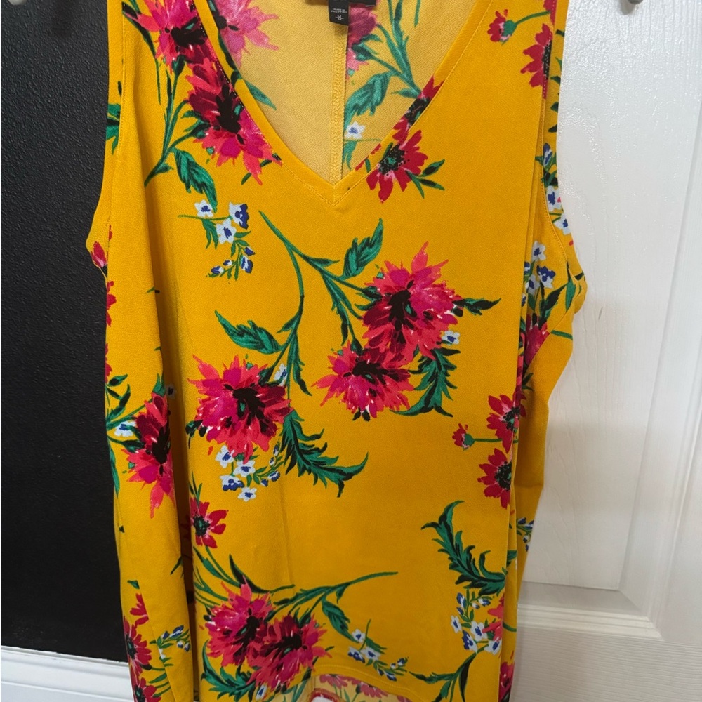 Express Yellow Floral Tank Top